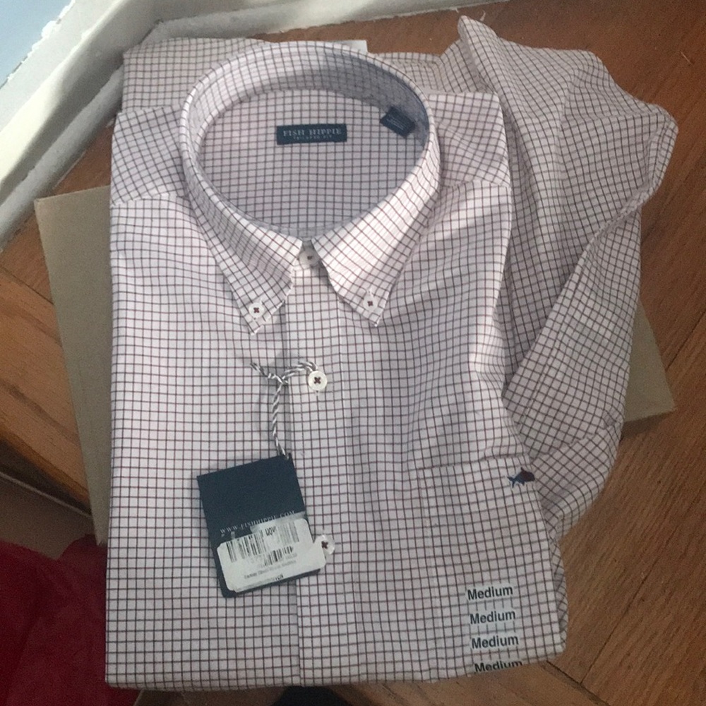 Fish Hippie Button Down Shirt Size Medium